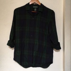 Lauren Ralph Lauren Plaid Button Down Small NEW